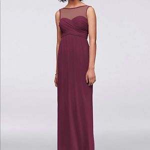 David’s Bridal bridesmaid dress in wine